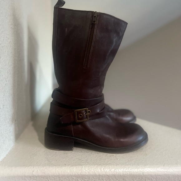 Vintage Foundry Co. Women's 10 Philippa mid-calf leather boots chocolate brown - Picture 2 of 16